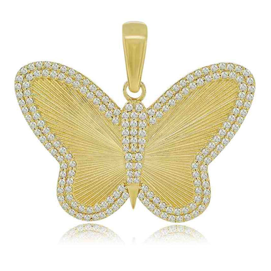 14K 0.96CT Gold Diamond Butterfly Pendant