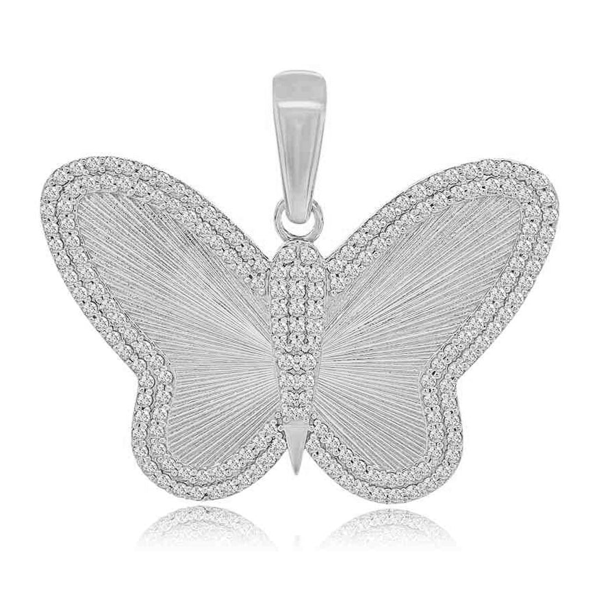 14K 0.96CT Gold Diamond Butterfly Pendant