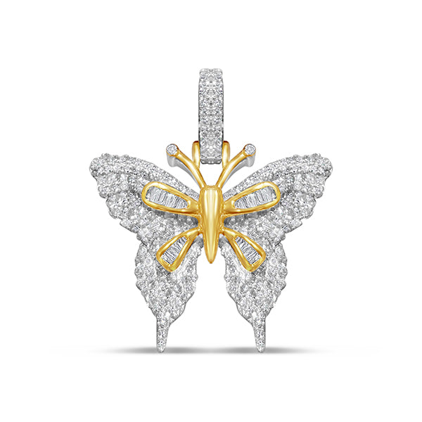 Baguette Diamond Butterfly Pendant