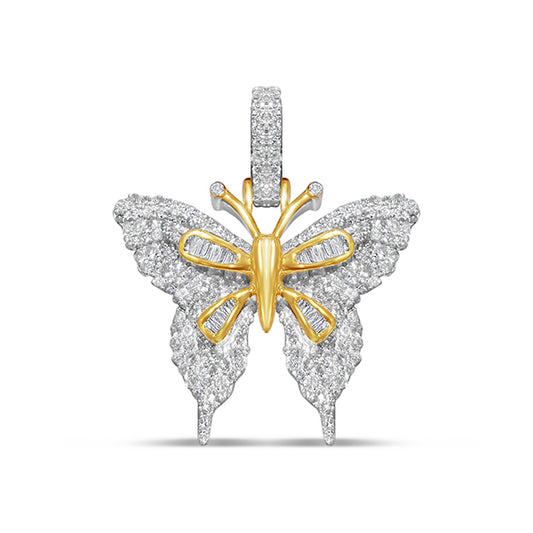 Baguette Diamond Butterfly Pendant