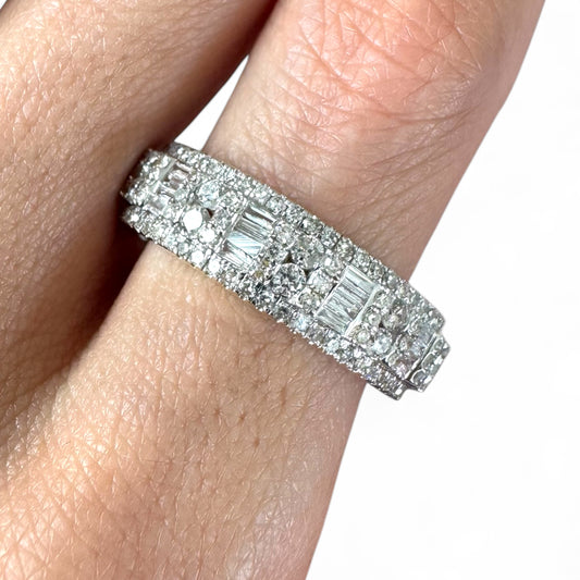 1.85CT 7MM Yellow Gold Diamond Baguette Ring