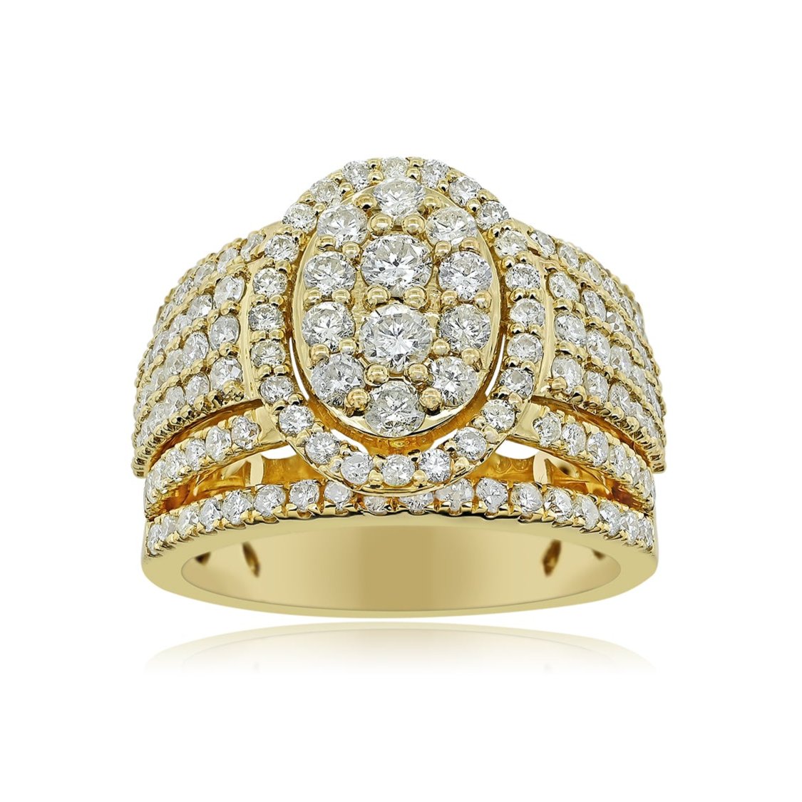 10K 2.66CT Diamond Oval Ring