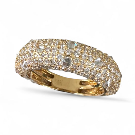 1.43CT 7MM Yellow Gold Inverted Diamonds Ring