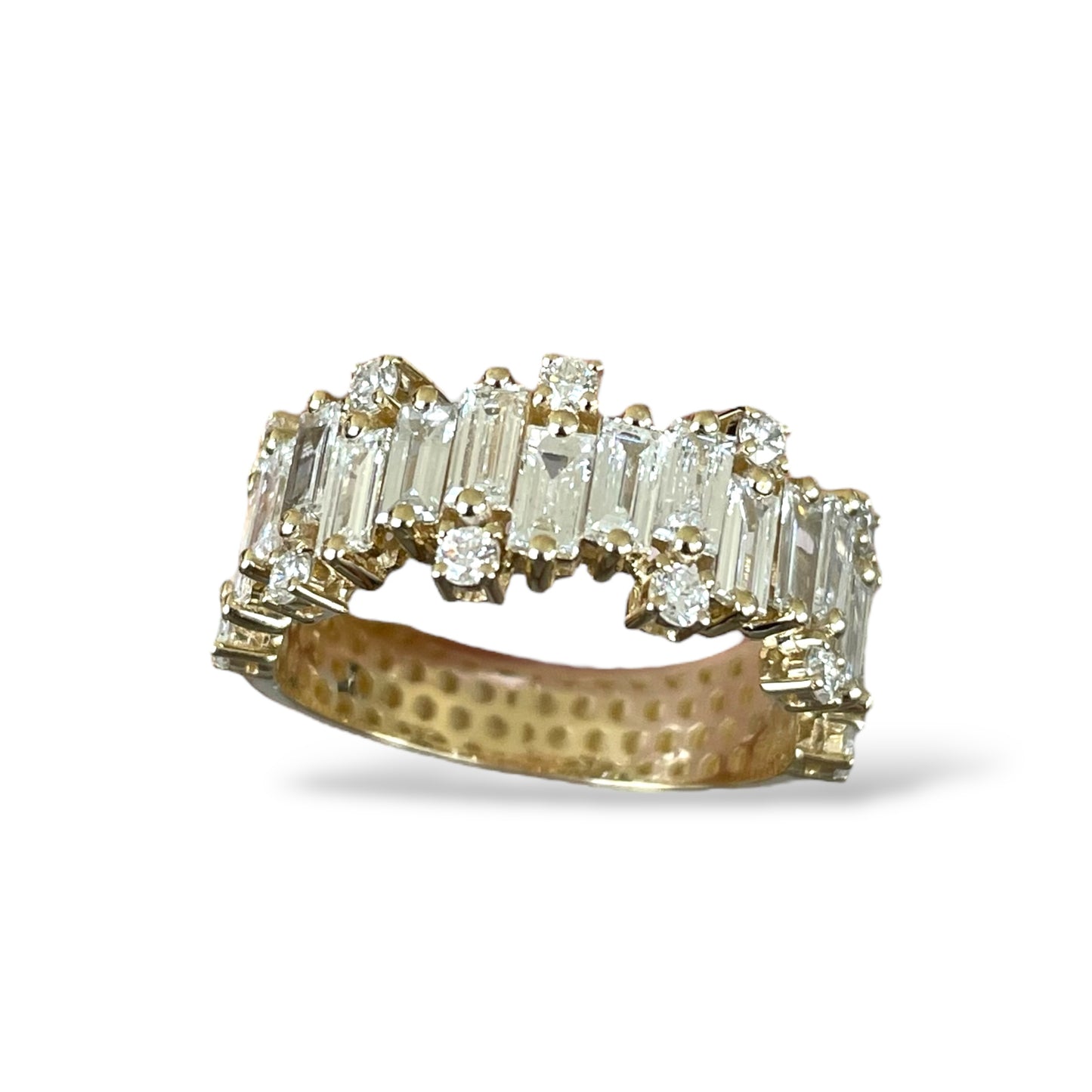1.79CTS Yellow Gold Diamond Baguette Band