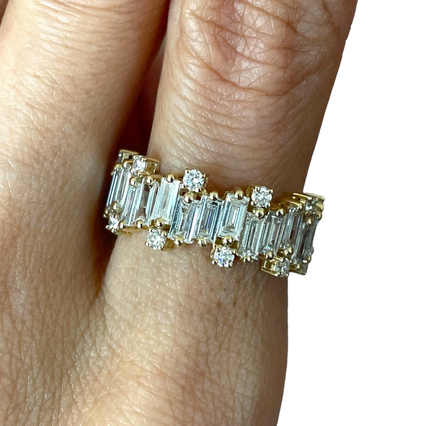 1.79CTS Yellow Gold Diamond Baguette Band