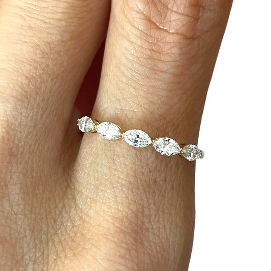 0.42CTS Yellow Gold Marquise Diamond Band