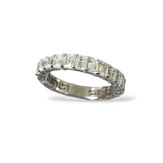 2.4CTS Emerald Cut White Gold Diamond Band