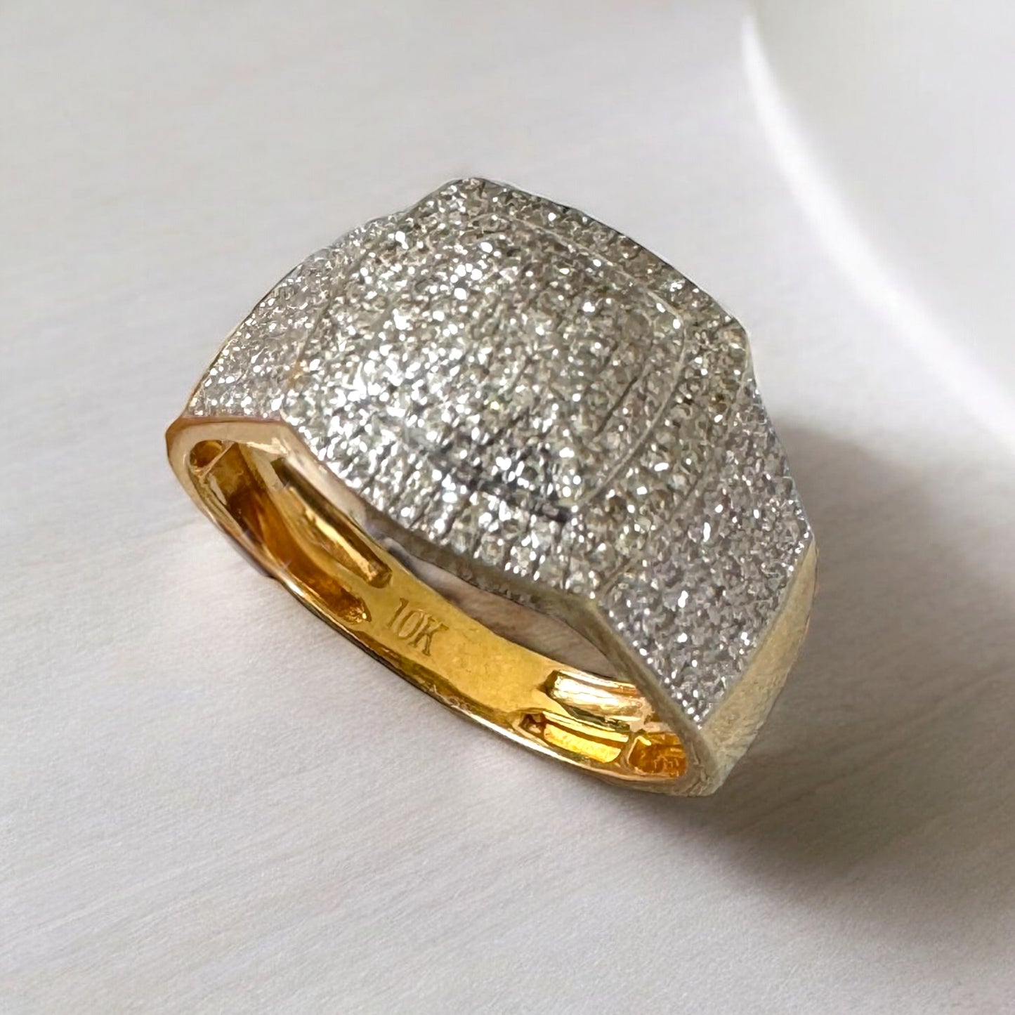 0.65CT 12MM Yellow Gold Diamond Ring
