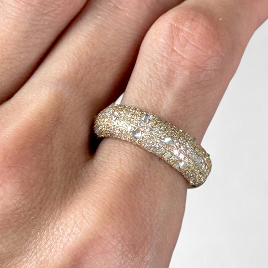 1.43CT 7MM Yellow Gold Inverted Diamonds Ring