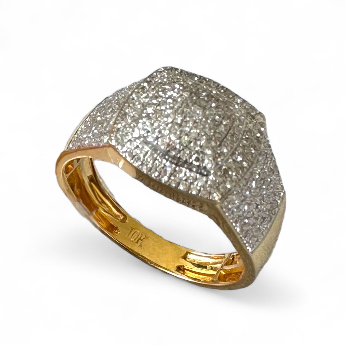 0.65CT 12MM Yellow Gold Diamond Ring