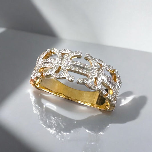 0.65CT 8MM Yellow Gold Diamond Ring