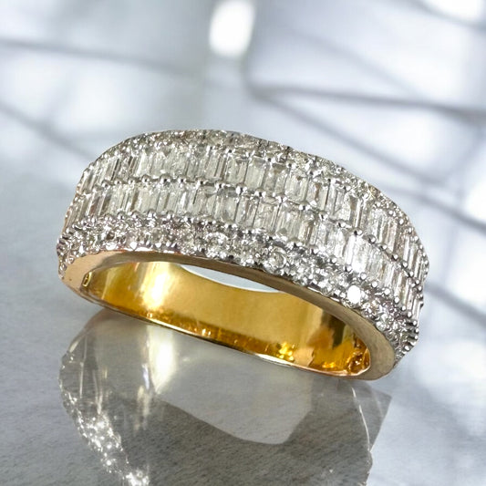 1.28CT 8MM Yellow Gold Diamond Ring