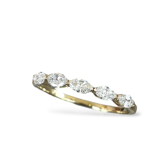 0.42CTS Yellow Gold Marquise Diamond Band