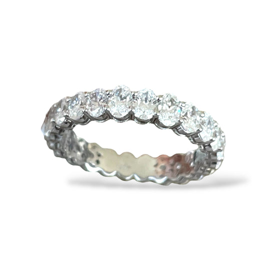 2.51CTS Oval Shape White Gold Diamond Band