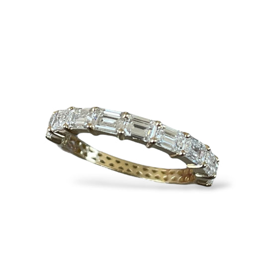 1.38CTS East West Emerald Diamond Ring