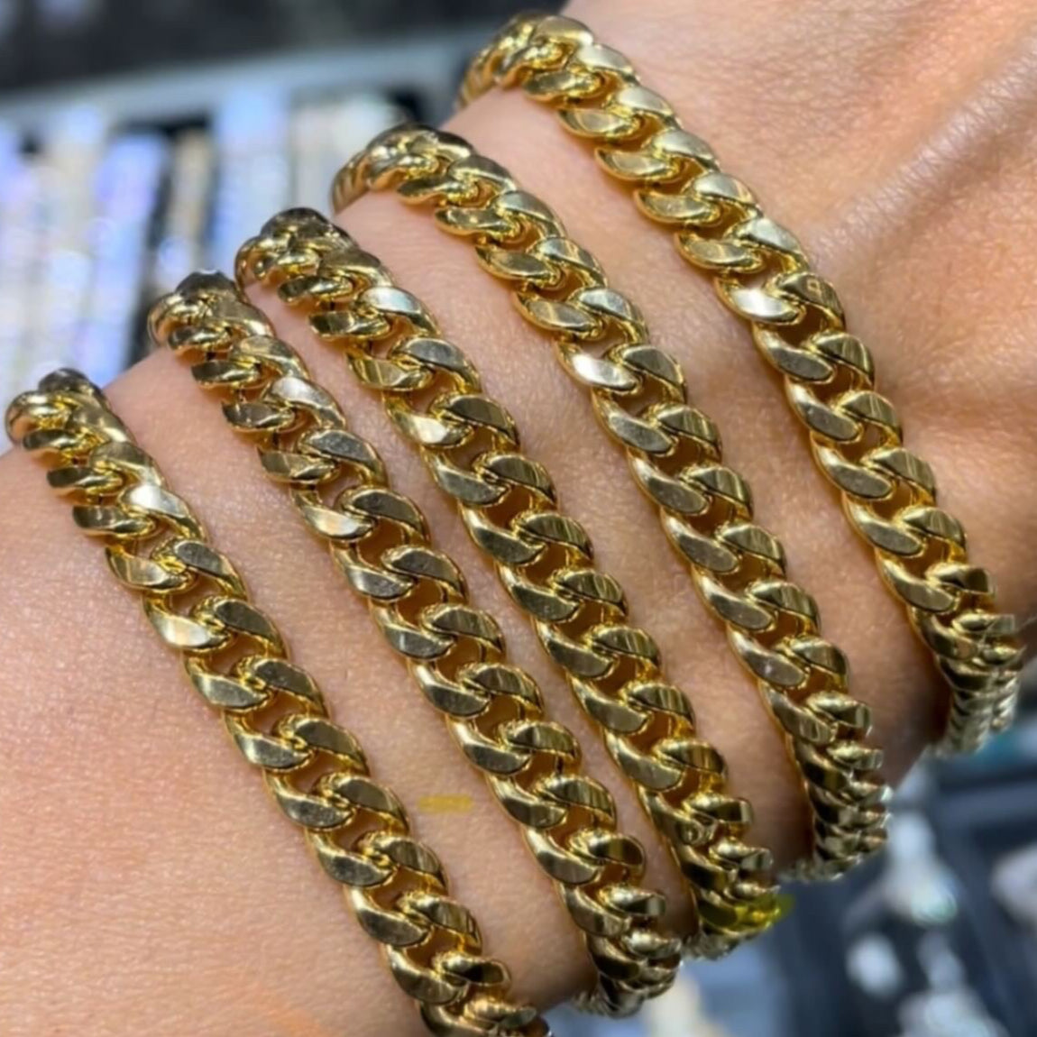 14K Yellow Gold Cuban Link Bracelets