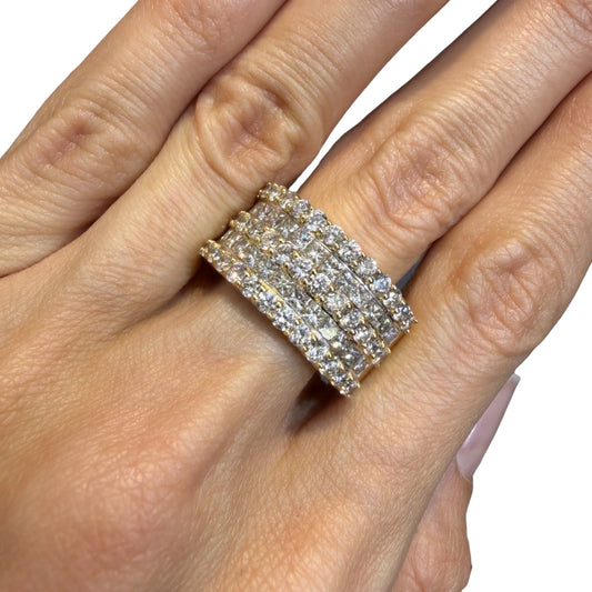 14K 4.39CTS Diamond Yellow Gold Band