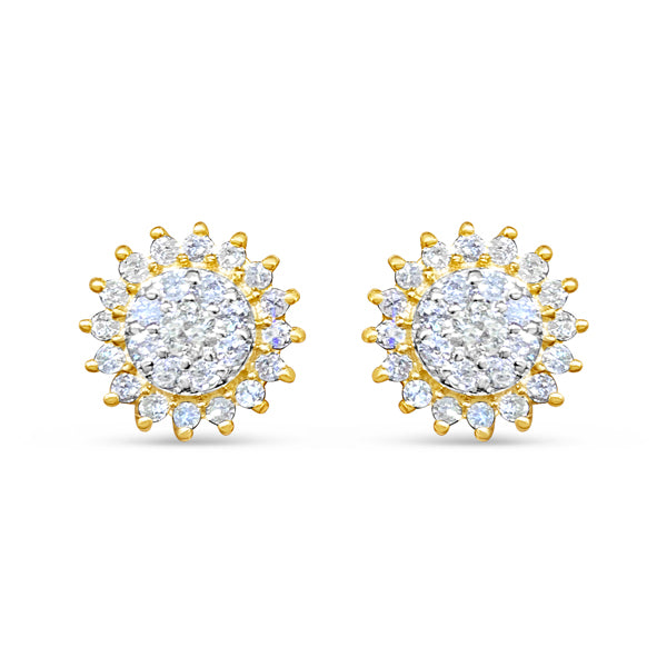 0.75CT Gold Diamond Round Earrings