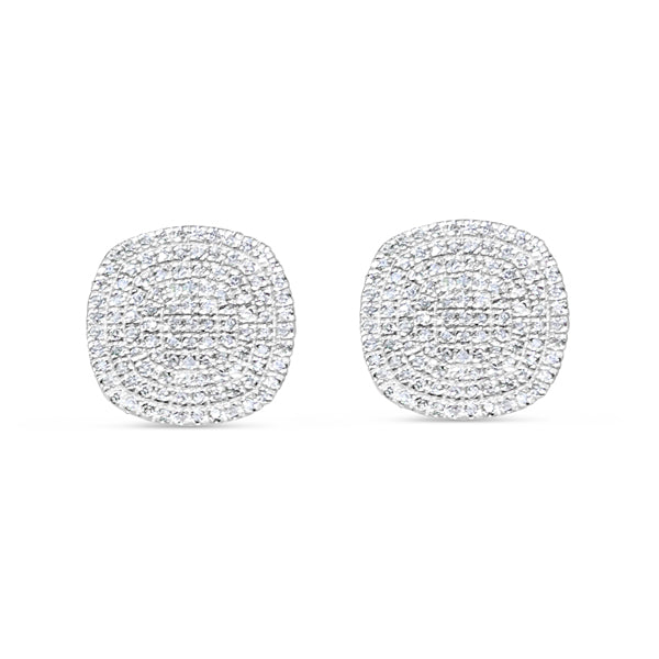 Gold Diamond Square Earrings