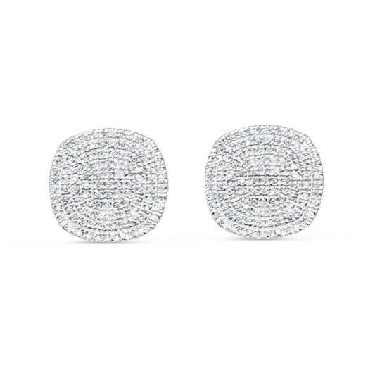 Gold Diamond Square Earrings
