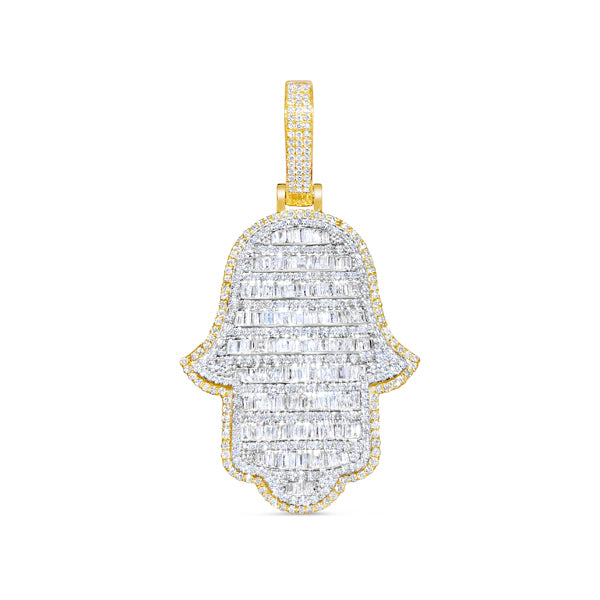 Mens Diamond Hamsa Pendant
