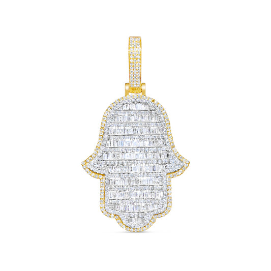 Mens Diamond Hamsa Pendant