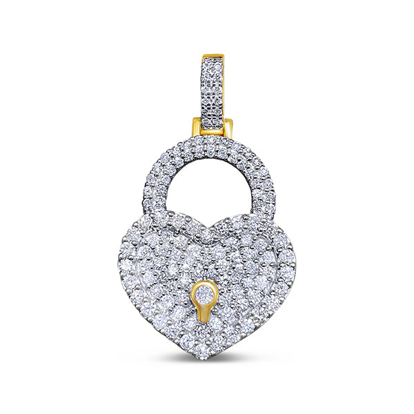 1.43CT Diamond Heart Lock Pendant