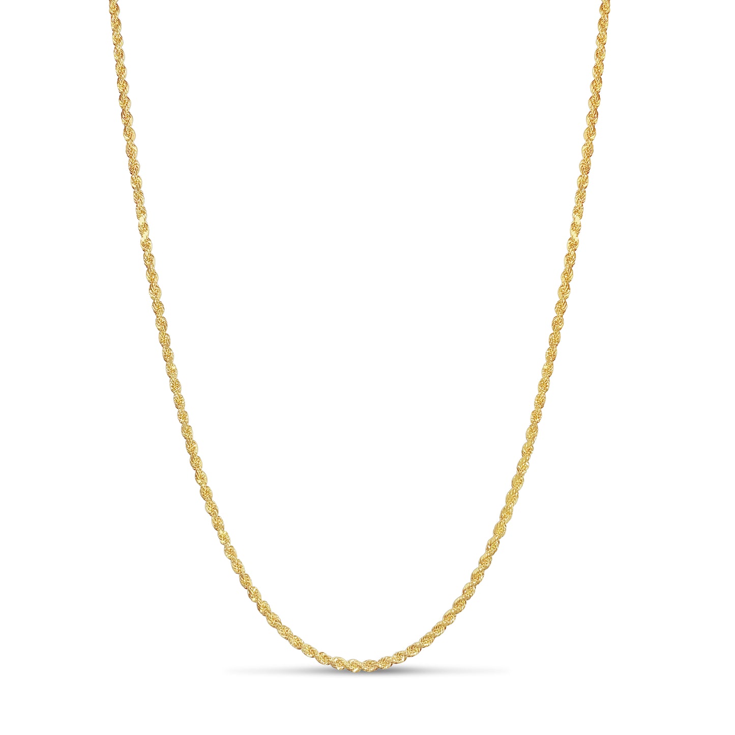 10K 2.5MM Gold Diamond Cut Rope Chain