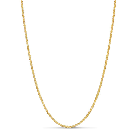 10K 2.5MM Gold Diamond Cut Rope Chain