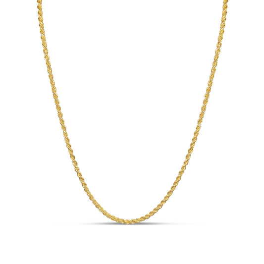 10K 3MM Gold Diamond Cut Rope Chain