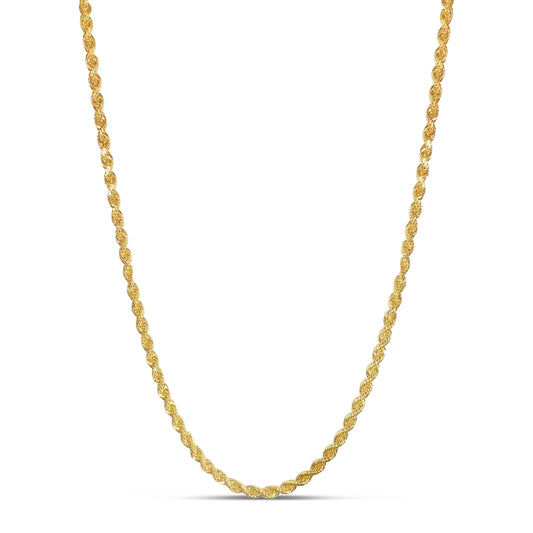 10K 4MM Gold Diamond Cut Rope Chain
