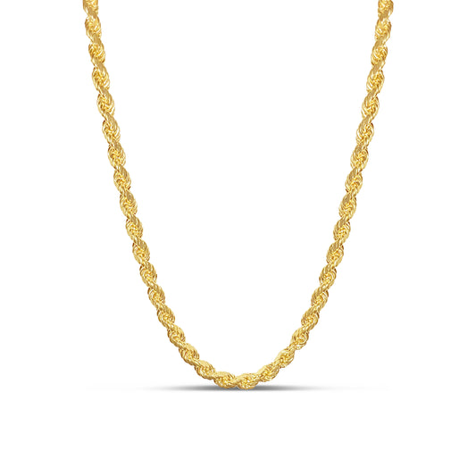 10K 6MM Gold Diamond Cut Rope Chain