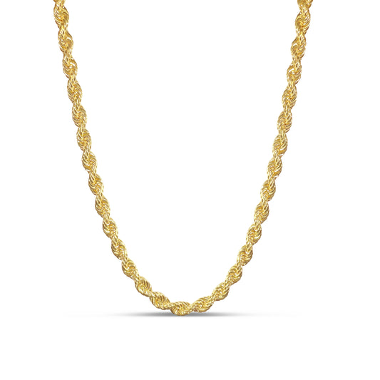 10K 5MM Gold Diamond Cut Rope Chain