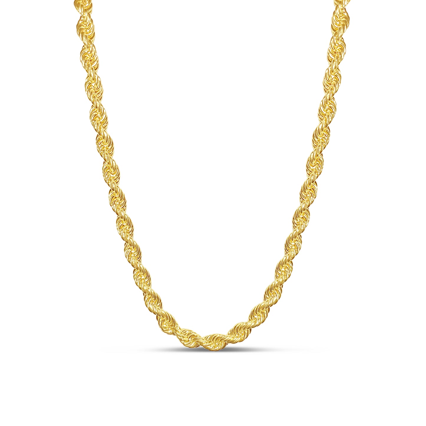 10K 10MM Gold Diamond Cut Rope Chain
