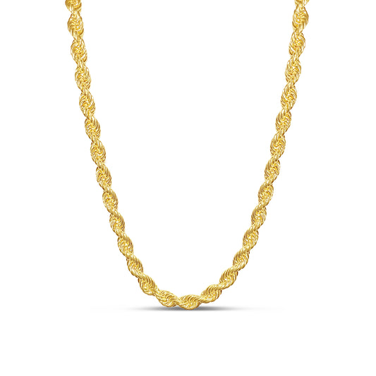 10K 10MM Gold Diamond Cut Rope Chain