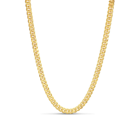 14K 7.5MM Yellow Gold Cuban Link Chain