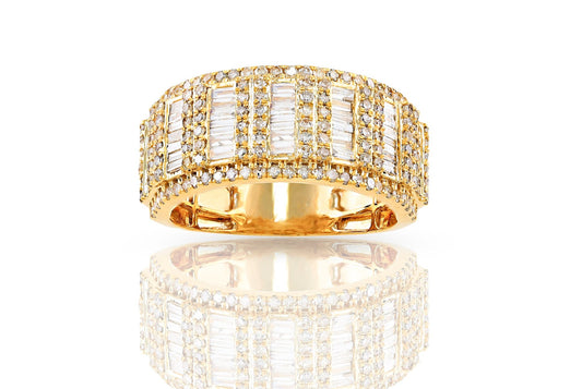 10K 1.62CT 10MM Yellow Gold Diamond Baguette Ring