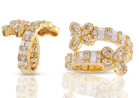 10K 1.31CT Diamond Baguette Butterly Wrap Ring