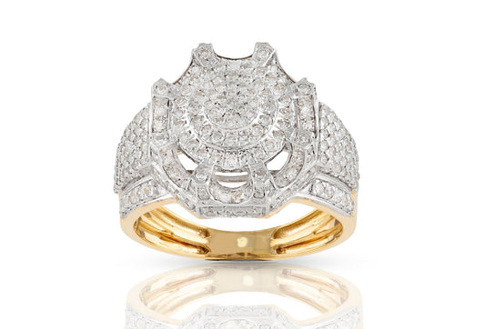 10K 1.52CT Diamond Crown Ring