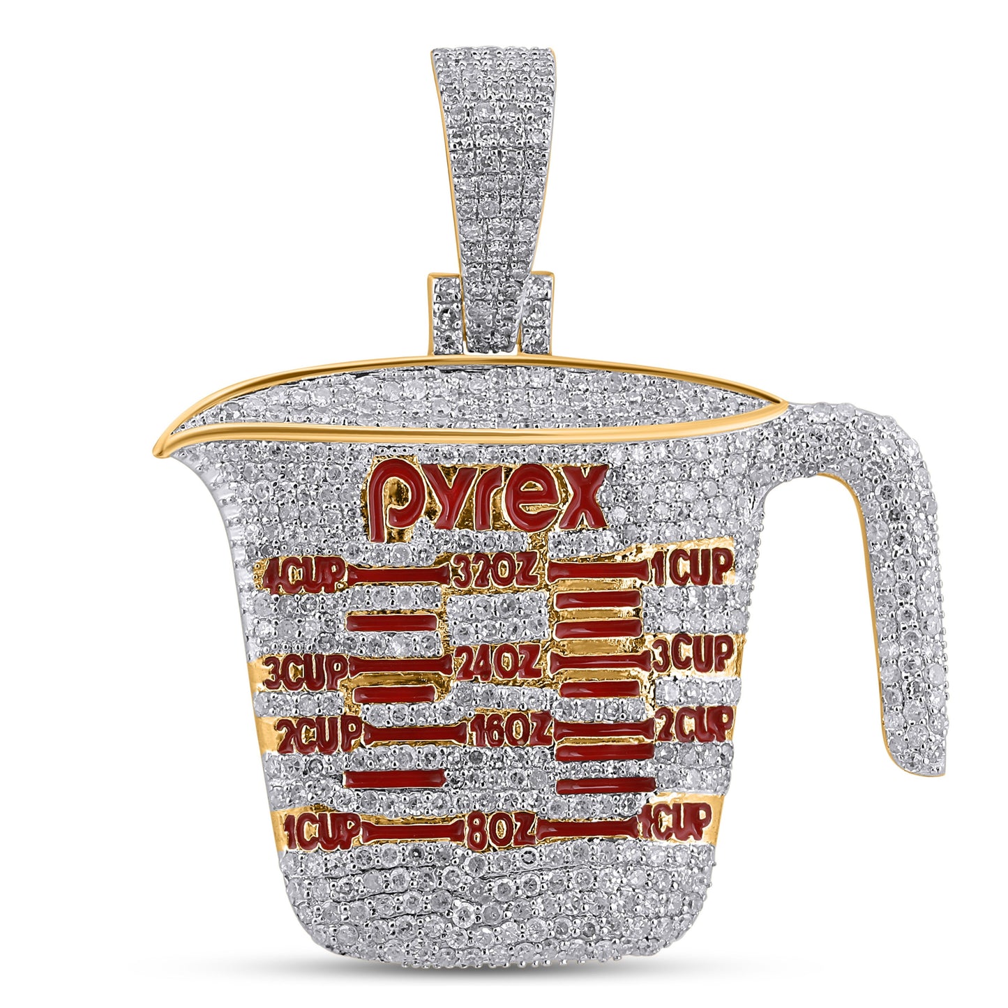 10K 1.60CT 1.5" Yellow Gold Diamond Pendant