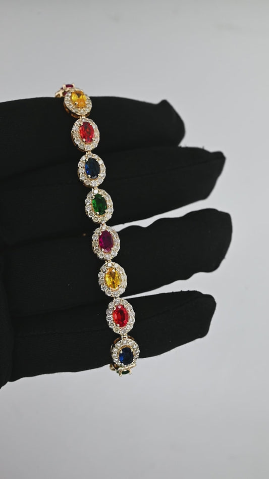 14K 8MM 4.86CT Diamond Bracelet