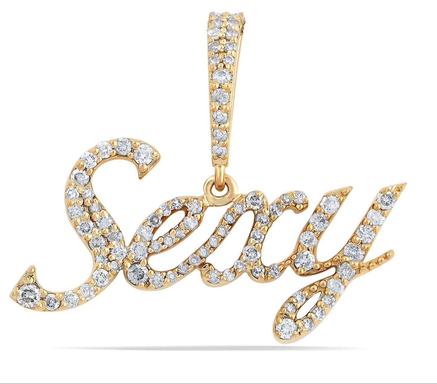 10K 0.67CT 1.3" Diamond Sexy Gold Pendant