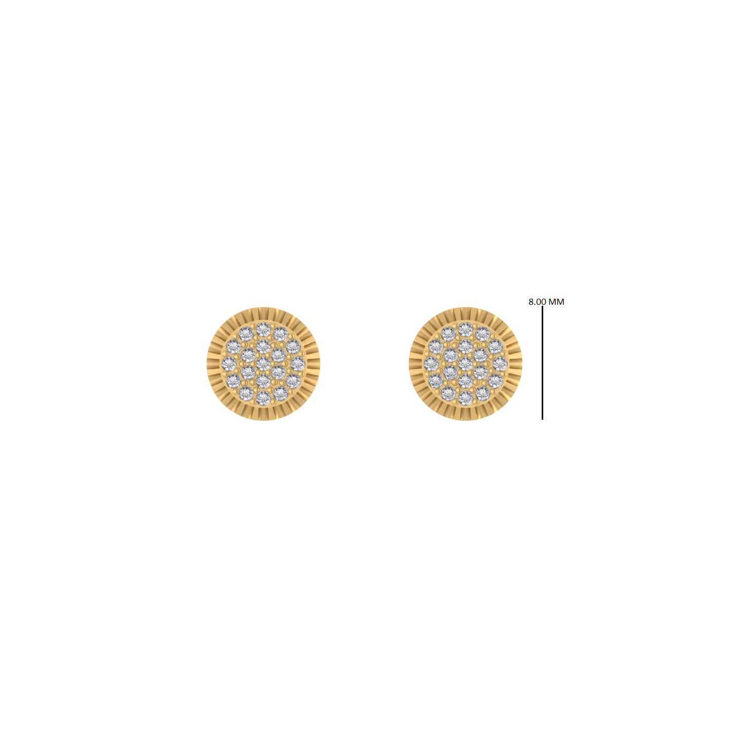 14K 0.26CT Yellow Gold Round Diamond Screw-Back Earrings