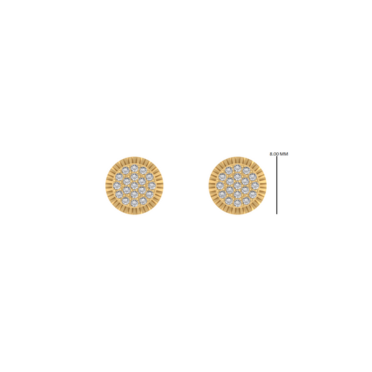 14K 0.26CT Yellow Gold Round Diamond Screw-Back Earrings