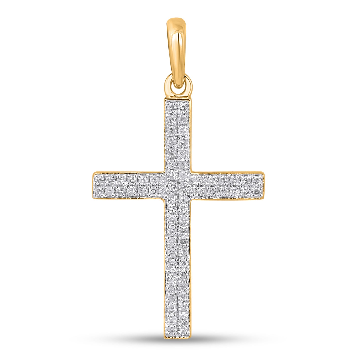 10K 0.28CT Yellow Gold Diamond Cross Pendant