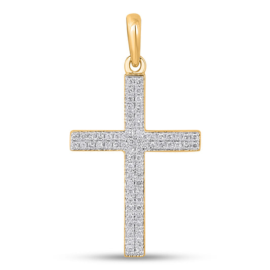 10K 0.28CT Yellow Gold Diamond Cross Pendant