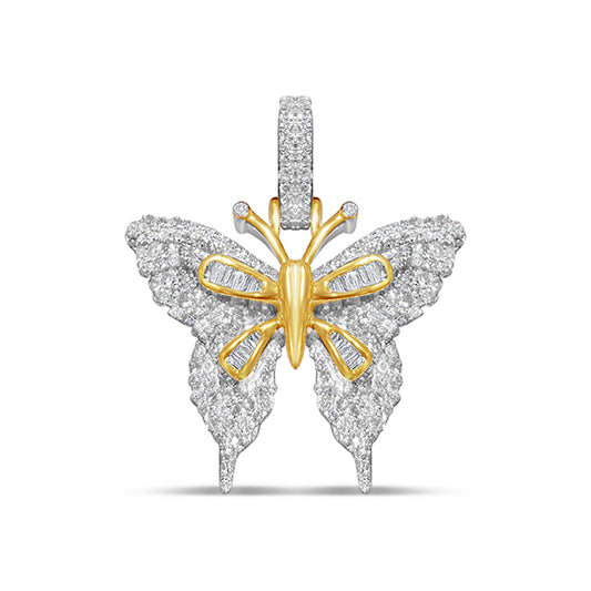 Baguette Diamond Butterfly Pendant