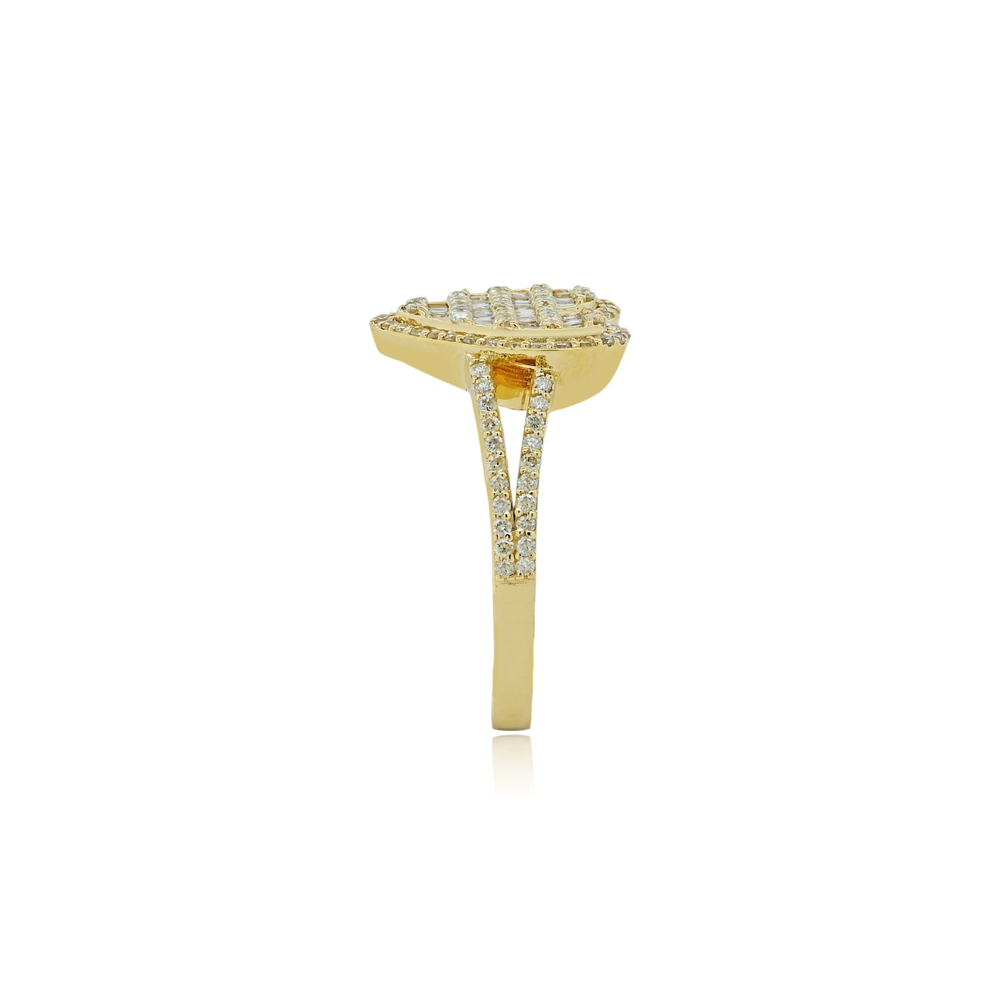 14K .75CT Diamond Baguette Heart Ring