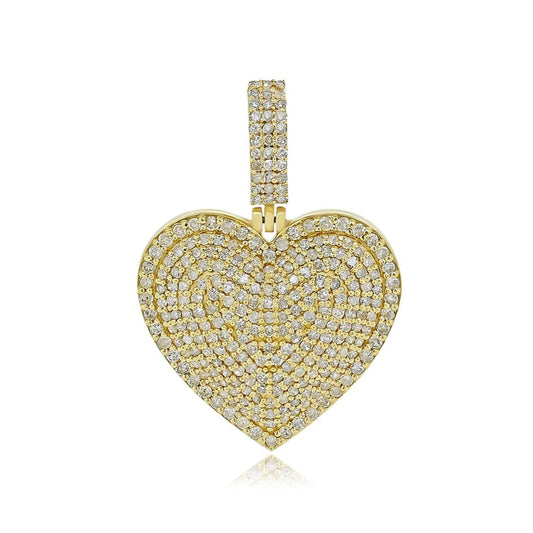 14K 1.49CT Yellow Gold Diamond Heart Pendant