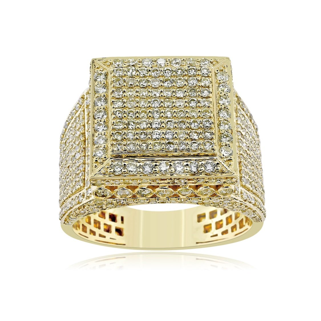 14K 2.42CT Two-Tone diamond Square Ring